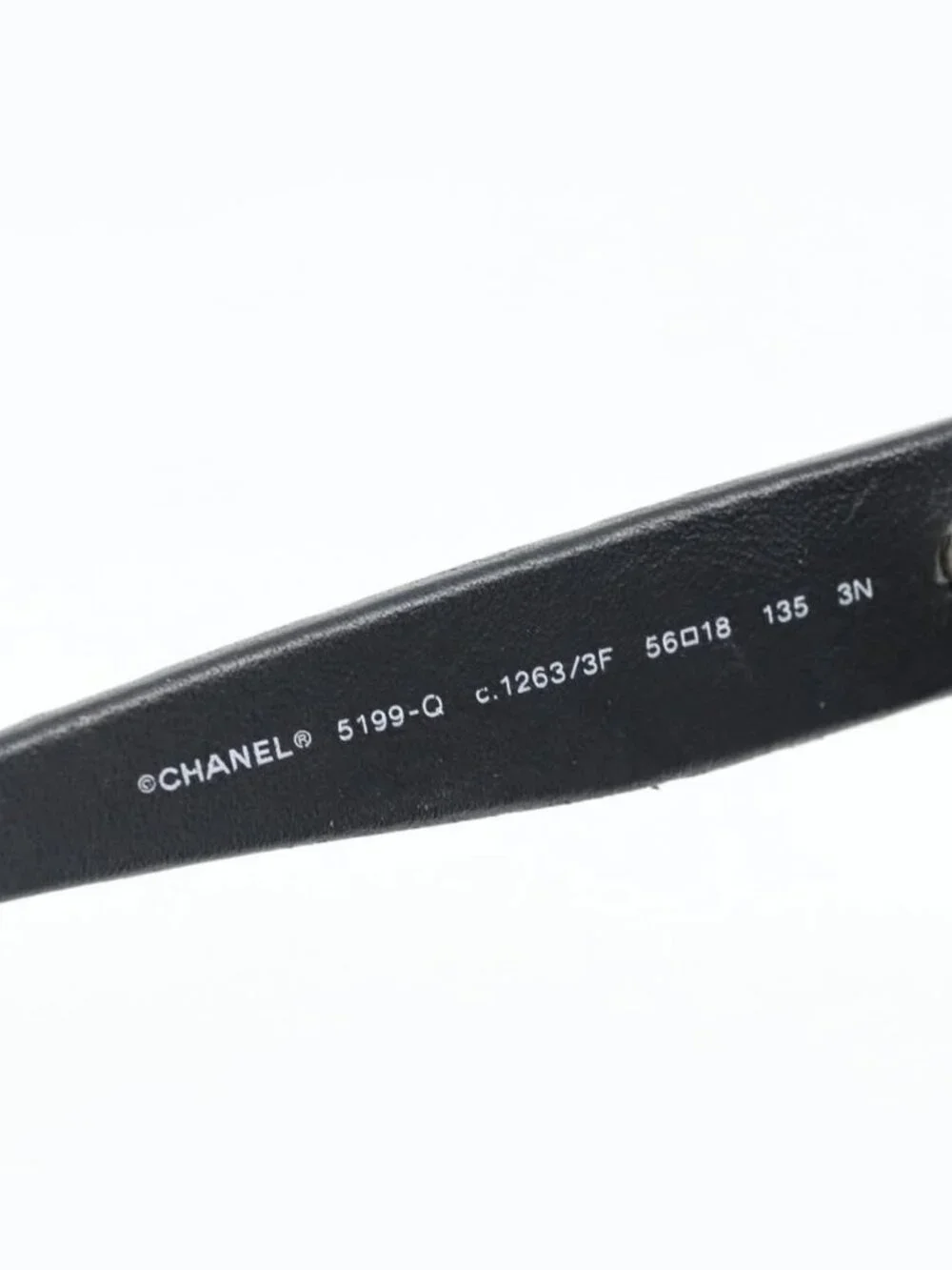 CHANEL Matelasse Sunglasses Plastic Lamb Skin Black CC Auth BA12975M